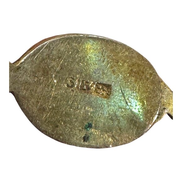 Vintage Peridot Chip Beaded Necklace Sterling Silver Ornate Clasp 33" Long Green - Picture 7 of 9